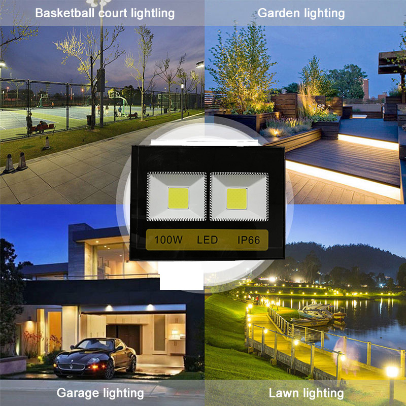 50W led for floodlight Outdoor 220V 230V 240V Reflector IP66 Square Waterproof Garden Stree Porch Landscape Lighting 100W 200W