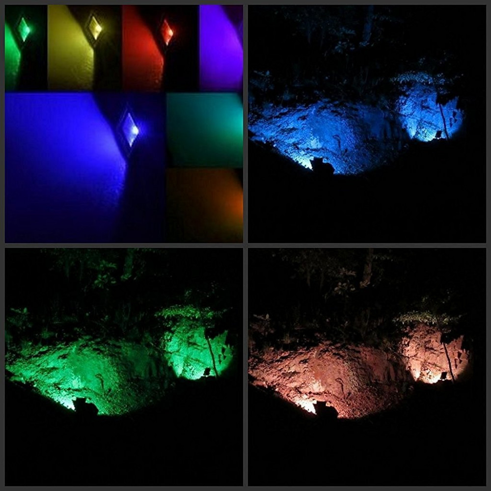 5PCS PACK LED Flood Light with Remote Control Outdoor Lighting 10W/20W/30W/50W RGB Color Changing LED Outdoor Garden Spotlight