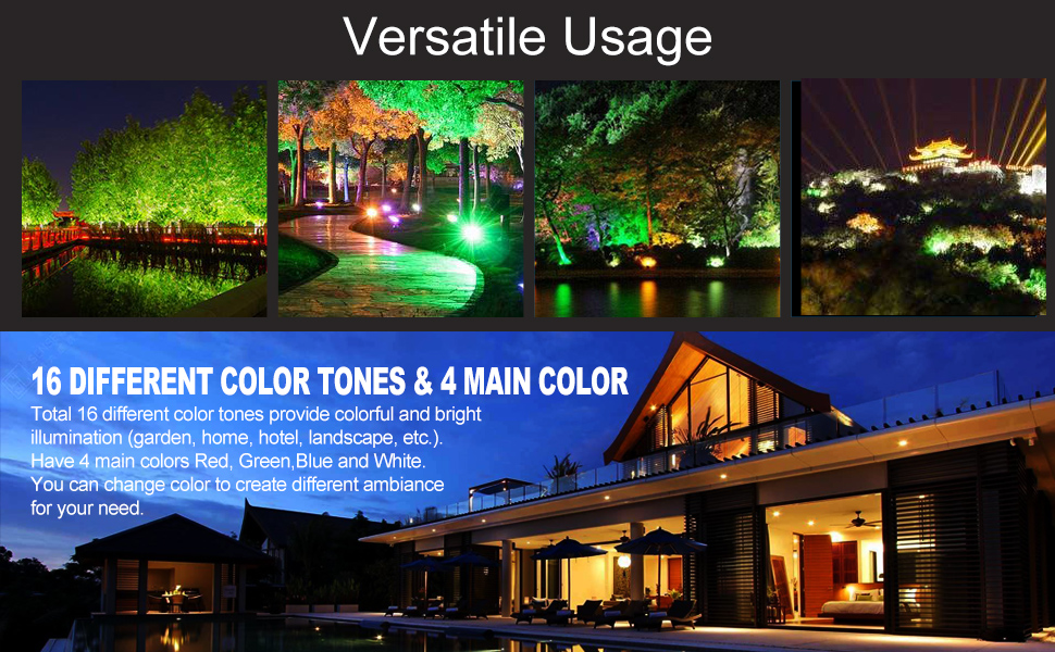 5PCS PACK LED Flood Light with Remote Control Outdoor Lighting 10W/20W/30W/50W RGB Color Changing LED Outdoor Garden Spotlight