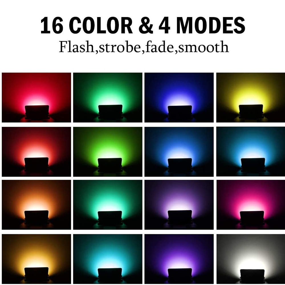 T-SUN 240V 220V 110V Outdoor LED Floodlight 50W/100W RGB FloodLight US/EU/UK Plug LED Spotlight Garden Flood Light Waterproof