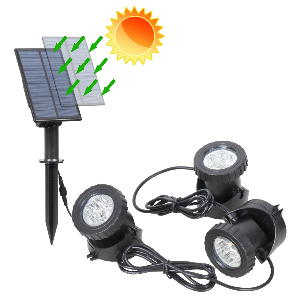 T-SUNRISE LED Solar Powered RGB LED Underwater Lights Spot Light Waterproof IP68 Outdoor Garden 2/3 Lamps for Garden Landscape