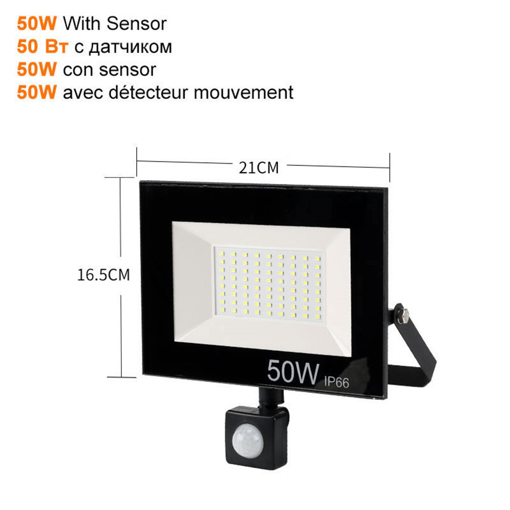 2 pcs 220V 10-100W LED FloodLight Reflector Spotlight outdoor Exterior Street wall Light Outdoor Waterproof Garden Lawn lamp Ene