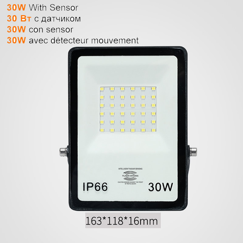 2 pcs 220V 10-100W LED FloodLight Reflector Spotlight outdoor Exterior Street wall Light Outdoor Waterproof Garden Lawn lamp Ene