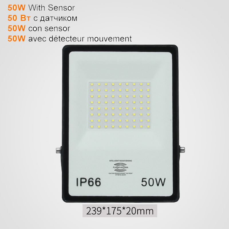 2 pcs 220V 10-100W LED FloodLight Reflector Spotlight outdoor Exterior Street wall Light Outdoor Waterproof Garden Lawn lamp Ene
