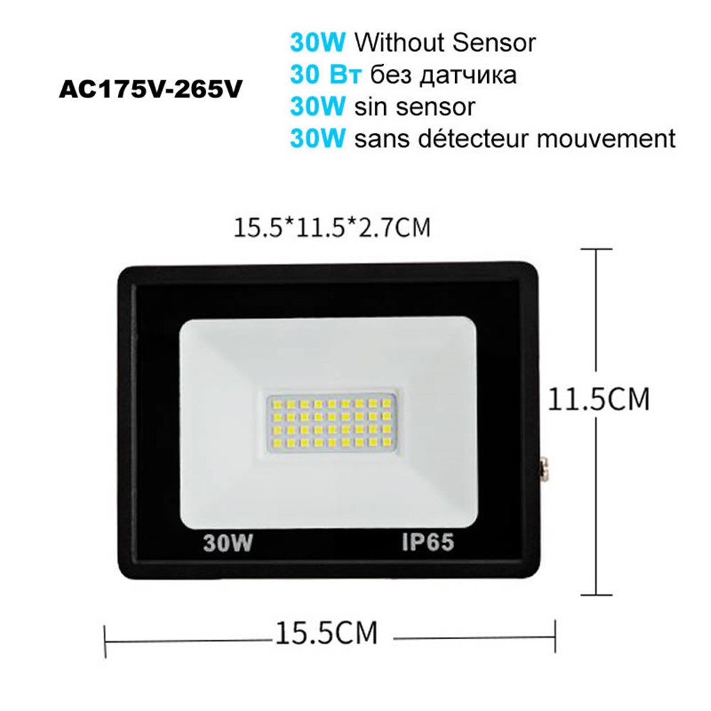 2 pcs 220V 10-100W LED FloodLight Reflector Spotlight outdoor Exterior Street wall Light Outdoor Waterproof Garden Lawn lamp Ene