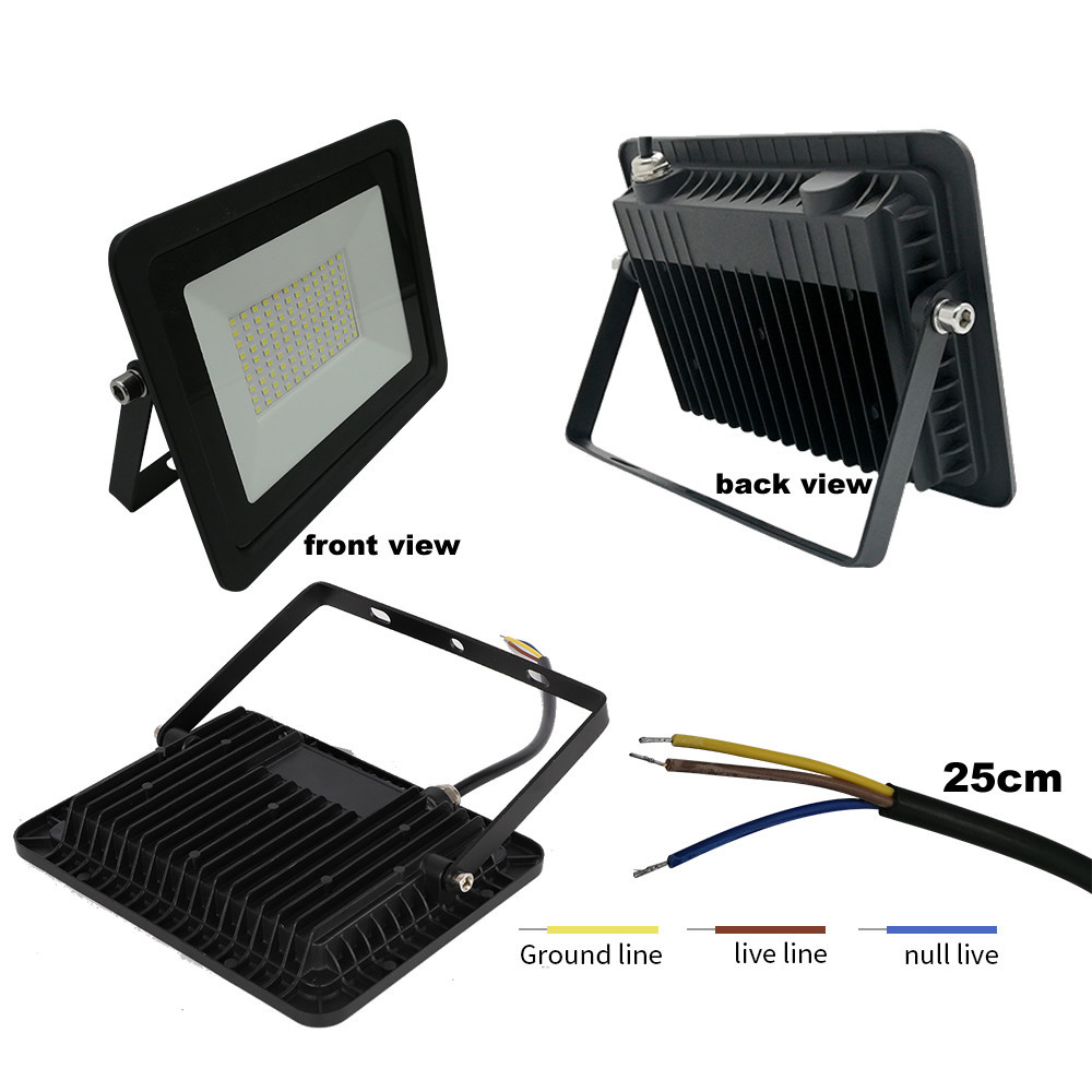2 pcs 220V 10-100W LED FloodLight Reflector Spotlight outdoor Exterior Street wall Light Outdoor Waterproof Garden Lawn lamp Ene