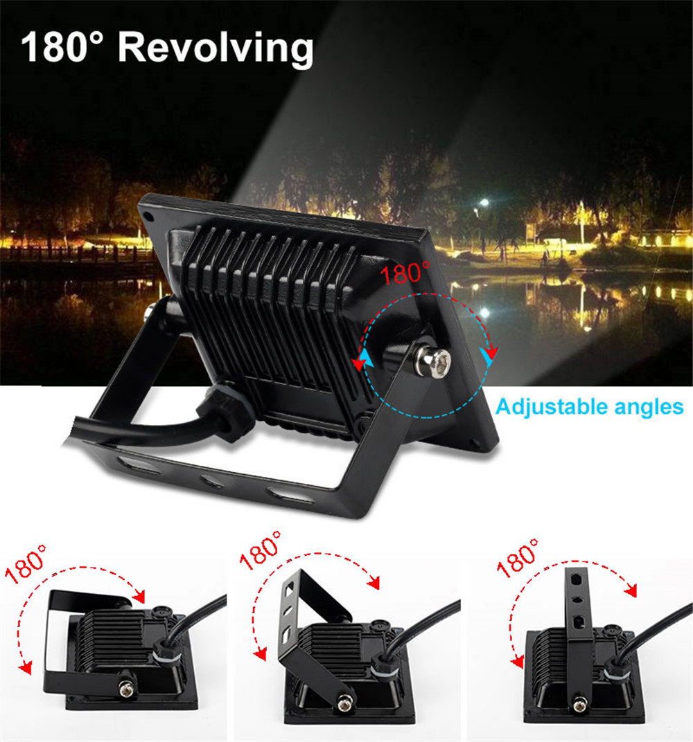2 pcs 220V 10-100W LED FloodLight Reflector Spotlight outdoor Exterior Street wall Light Outdoor Waterproof Garden Lawn lamp Ene