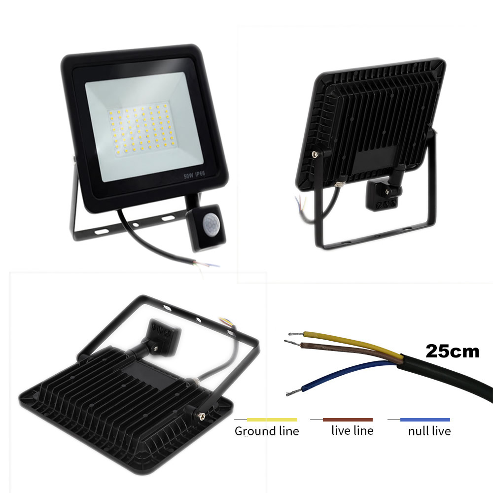 2 pcs 220V 10-100W LED FloodLight Reflector Spotlight outdoor Exterior Street wall Light Outdoor Waterproof Garden Lawn lamp Ene