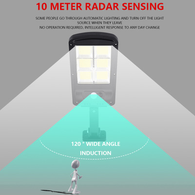 Powerful Solar LED Light 4PCS 128COB PIR Motion Sensor Street Lamp Wireless Solar Charging Waterproof Garden Lamp Remote Outdoor