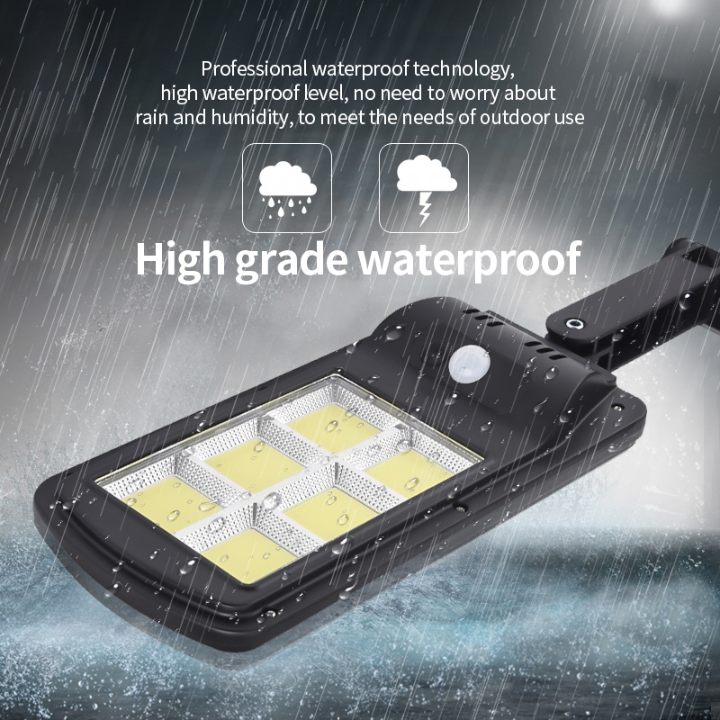 Powerful Solar LED Light 4PCS 128COB PIR Motion Sensor Street Lamp Wireless Solar Charging Waterproof Garden Lamp Remote Outdoor
