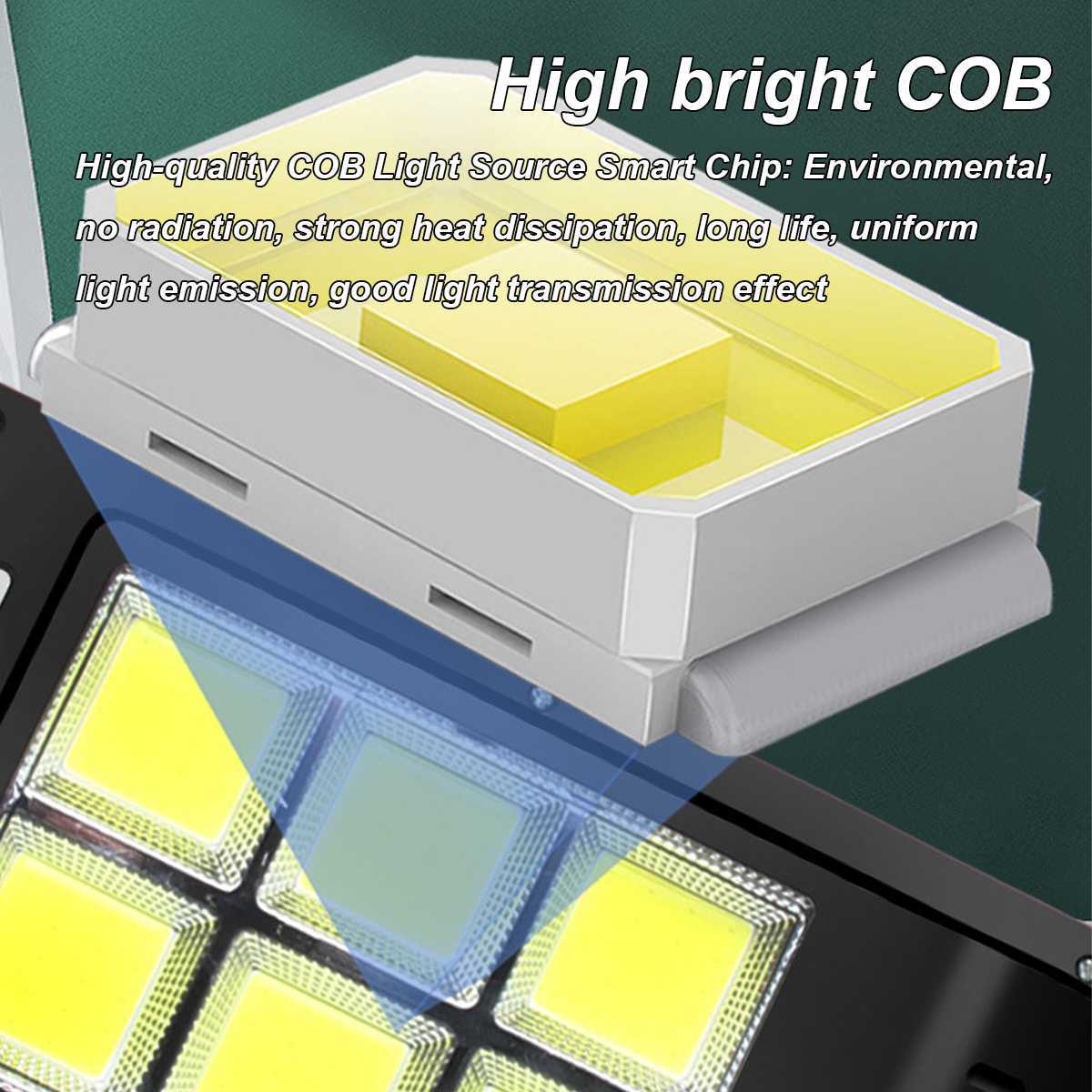 Powerful Solar LED Light 4PCS 128COB PIR Motion Sensor Street Lamp Wireless Solar Charging Waterproof Garden Lamp Remote Outdoor