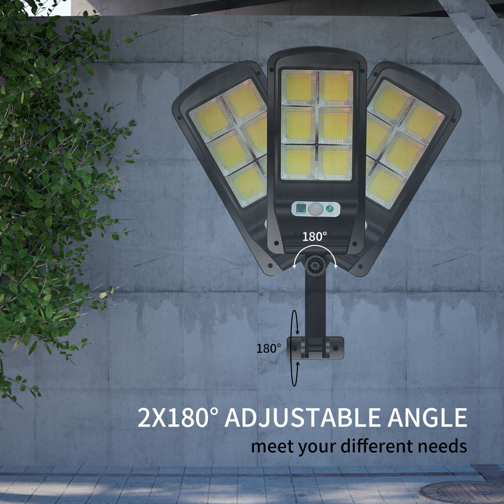 Powerful Solar LED Light 4PCS 128COB PIR Motion Sensor Street Lamp Wireless Solar Charging Waterproof Garden Lamp Remote Outdoor