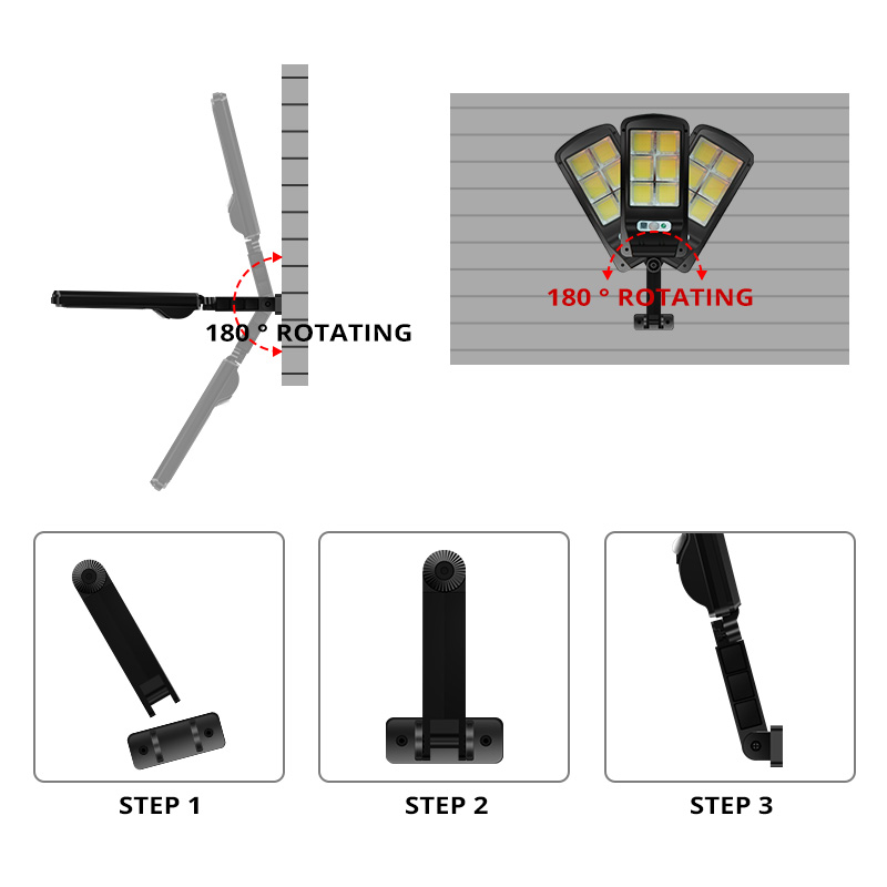 Powerful Solar LED Light 4PCS 128COB PIR Motion Sensor Street Lamp Wireless Solar Charging Waterproof Garden Lamp Remote Outdoor