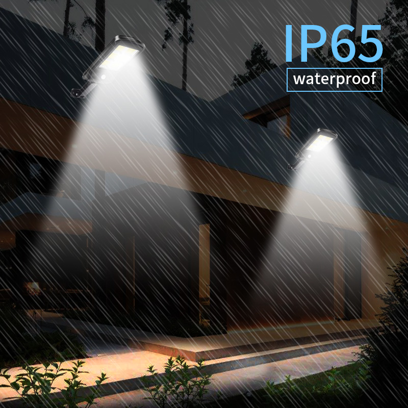 Powerful Solar LED Light 4PCS 128COB PIR Motion Sensor Street Lamp Wireless Solar Charging Waterproof Garden Lamp Remote Outdoor