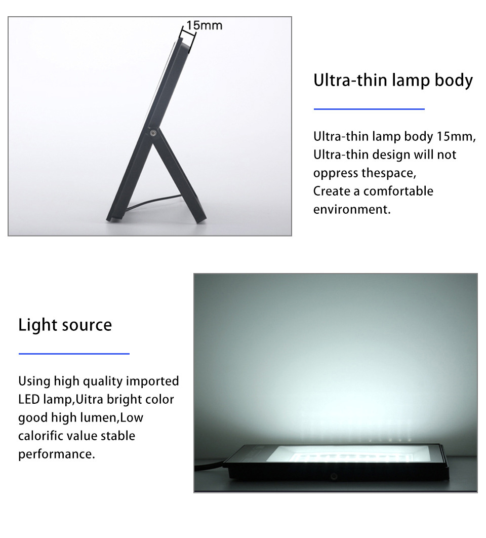 10W 20W 30W 50W 100W 150W Street Lamp Outdoor LED Floodlight 220V LED Flood Light Waterproof IP67 Mini Ultra-thin Lightweight