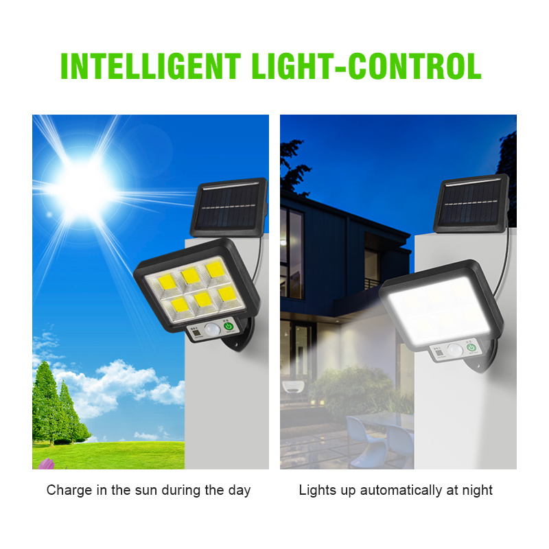 Solar LED Lights Outdoor Split Type Solar Lamp With 3 Light Mode Waterproof Motion Sensor Security Lighting For Garden Path Yard
