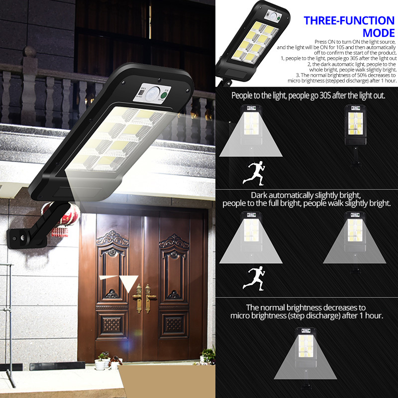 LED Light Outdoor With Remote Control Waterproof Wireless Sensor PIR Motion Street Garden Solar Lamp 10400mAH Super Bright Solar