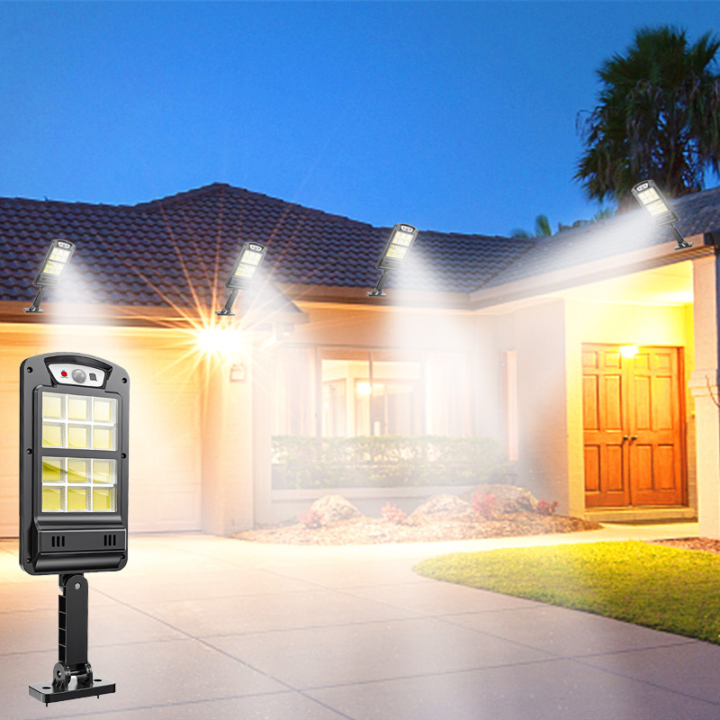LED Light Outdoor With Remote Control Waterproof Wireless Sensor PIR Motion Street Garden Solar Lamp 10400mAH Super Bright Solar