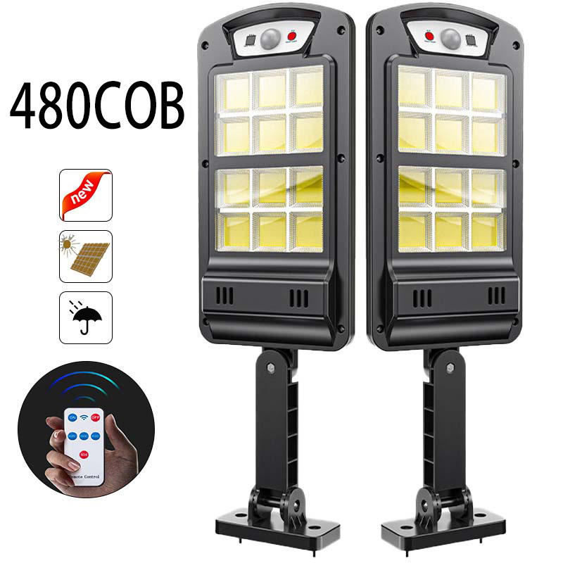 LED Light Outdoor With Remote Control Waterproof Wireless Sensor PIR Motion Street Garden Solar Lamp 10400mAH Super Bright Solar