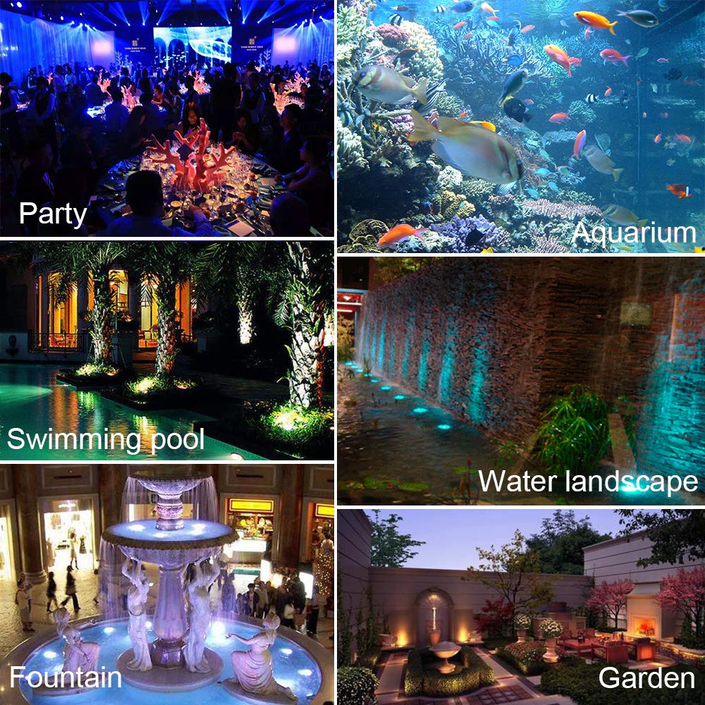 Aquarium light LED RGB diving pool spotlight remote control garden landscape lawn light outdoor underwater fountain poolp