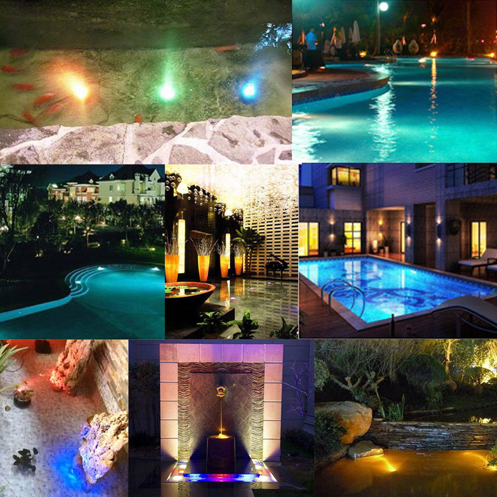 Aquarium light LED RGB diving pool spotlight remote control garden landscape lawn light outdoor underwater fountain poolp