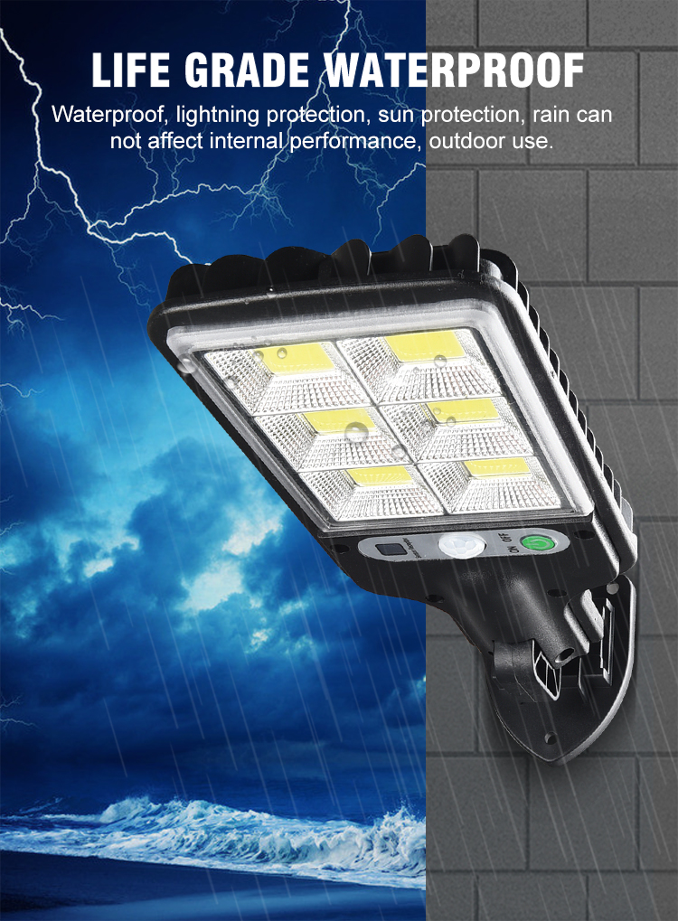 Street Light Solar LED Intelligence PIR Motion Sensor Garden Wall Outdoor Solar Lamp Waterproof Light Emergency Working Lantern