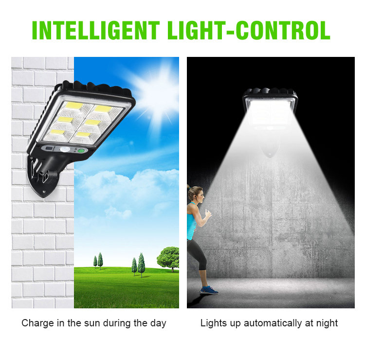 Street Light Solar LED Intelligence PIR Motion Sensor Garden Wall Outdoor Solar Lamp Waterproof Light Emergency Working Lantern