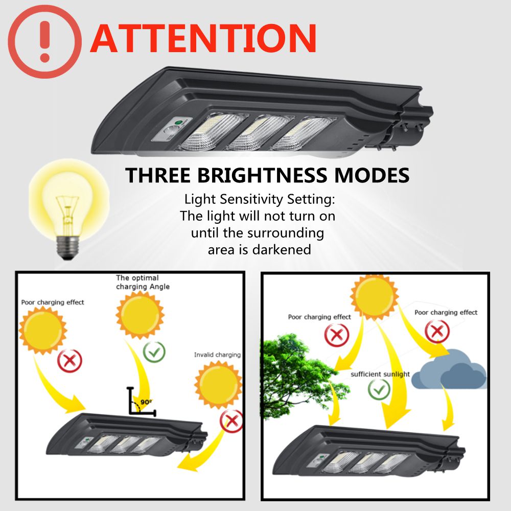 Solar Street Light PIR Sensor Light Control for Garden Yard Road Wall Lamps 120W 21000 Lumen 90 LED Outdoor Security Lighting