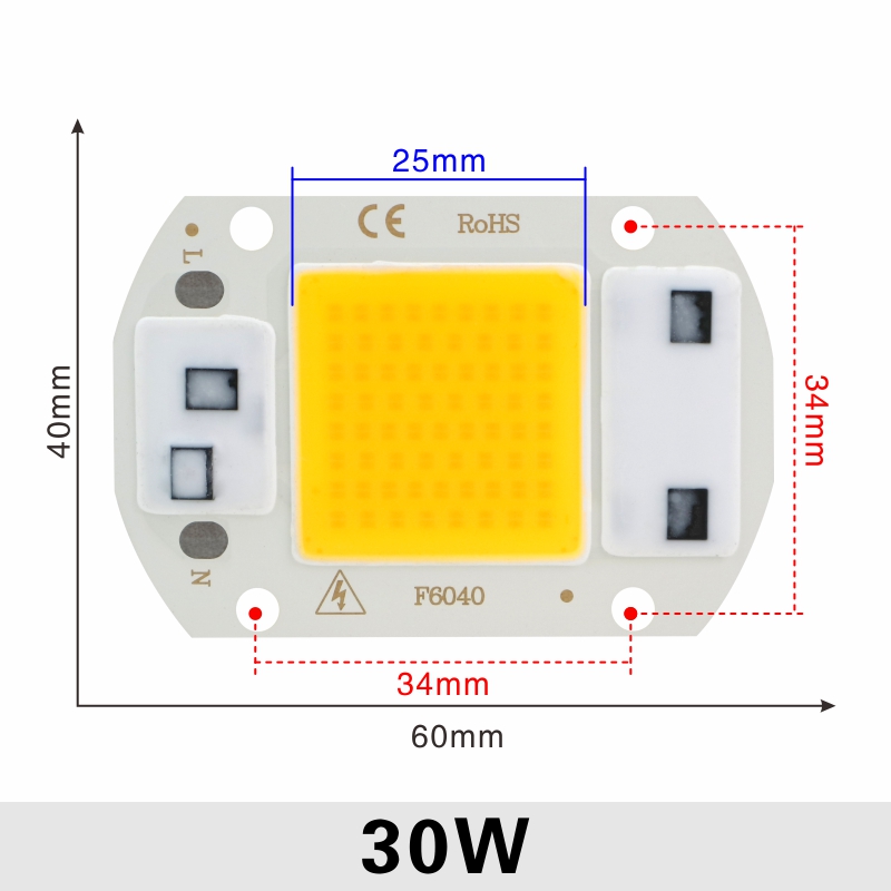 220V LED50W COB Chip NO Need Driver Lamp Beads for flood light spotlight lampada DIY Lighting