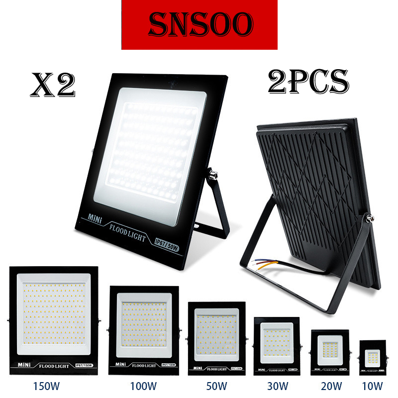 2PCS 10W 20W 30W 50W 100W 150W LED Flood Light 220V Brightness IP66 Waterproof Outdoor Lighting LED Spotlight Wall Floodlights