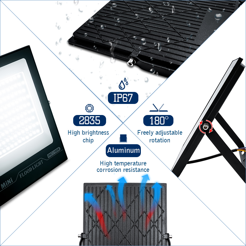 2PCS 10W 20W 30W 50W 100W 150W LED Flood Light 220V Brightness IP66 Waterproof Outdoor Lighting LED Spotlight Wall Floodlights