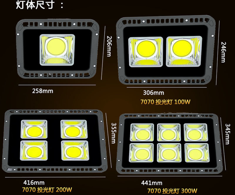 COB Led Flood Light 200W 300W 400W 500W 600W Waterproof Led Reflector Outdoor Lamp Led Floodlight Wall Street Lamp AC85-265V