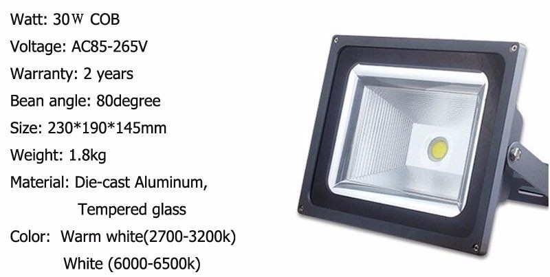 4pcs/lot FloodLight 10W 20W 30W 50W AC85-265V Floodlights Searching Lamp IP65 Reflector Foco Led Exterior Outdoor Spot Light