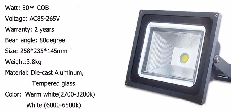 4pcs/lot FloodLight 10W 20W 30W 50W AC85-265V Floodlights Searching Lamp IP65 Reflector Foco Led Exterior Outdoor Spot Light