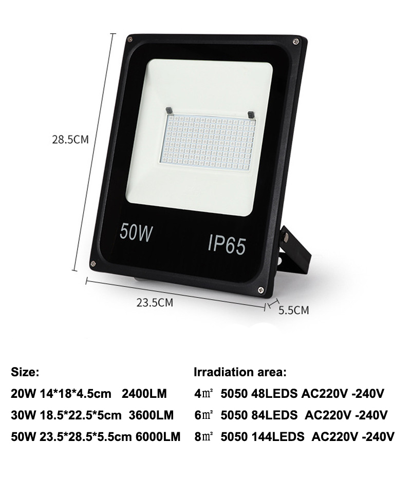 10PCS 20W 30W 50W RGB Led Flood Light Waterproof Luminaire Projector Outdoor Lamp Color Changeable Spotlight With Remote Control