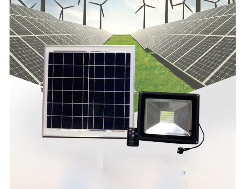 2PCS 10W 20W 30W 50W 100W Solar LED Floodlight Cool White Remote Control Garden Street Flood Light Lamp Outdoor Wall Lighting