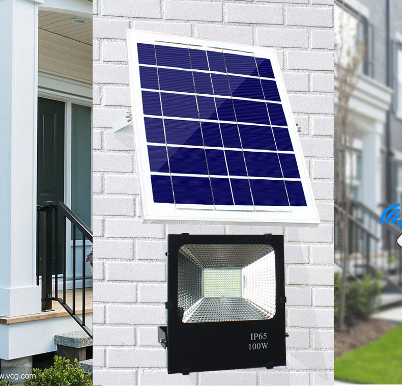 8PCS Outdoor Lighting 100W Led Flood Light Outdoor Spotlight Solar Floodlight IP65 Waterproof Remote Control Solar Street Lamp