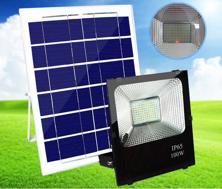 8PCS Outdoor Lighting 100W Led Flood Light Outdoor Spotlight Solar Floodlight IP65 Waterproof Remote Control Solar Street Lamp