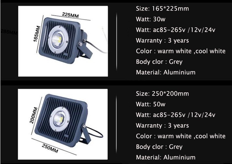 2pcs/lot 30W 50W 100W 150W Refletor Foco LED Exterior Projector 110V 220V Outdoor Security Landscape Wall Spotlight Floodlight