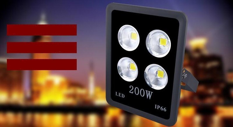 2pcs/lot COB Chip Foco Led Exterior Floodlight 200W AC220v 230V 110V Led Flood Light Outdoor Lamp The Shell Floodlight Aluminum