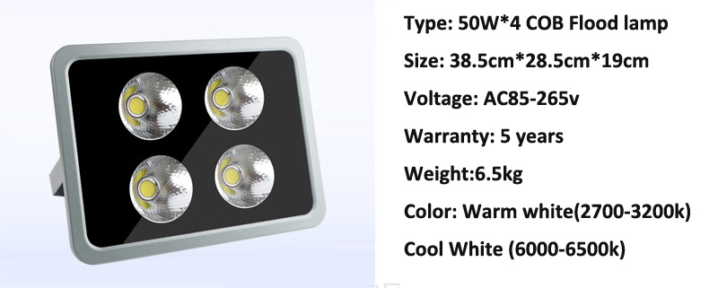 COB Outdoor Lighting LED Colored Floodlight Spotlight Flood Lights 100W 200W 300W 400W 500W 600W RGB Cold White Garden Light