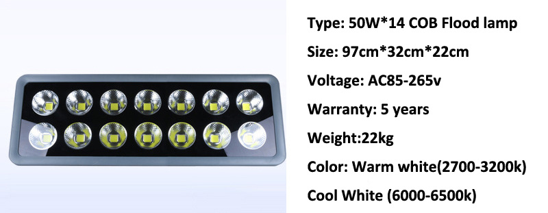 COB Outdoor Lighting LED Colored Floodlight Spotlight Flood Lights 100W 200W 300W 400W 500W 600W RGB Cold White Garden Light
