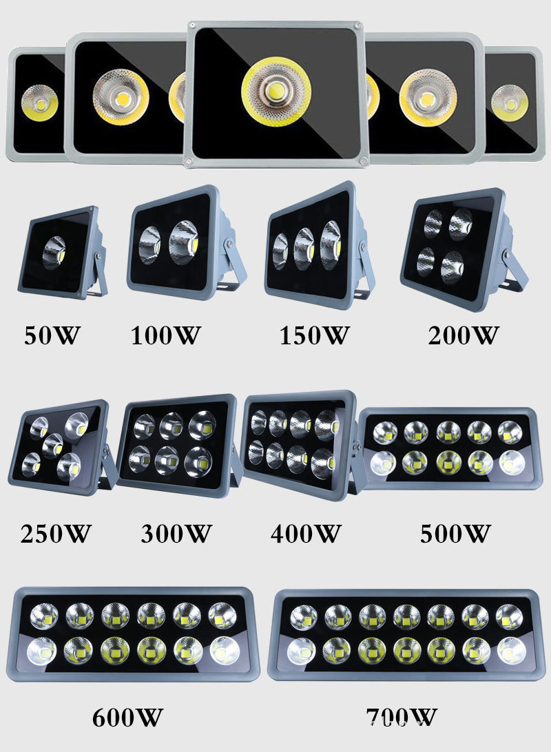 COB Outdoor Lighting LED Colored Floodlight Spotlight Flood Lights 100W 200W 300W 400W 500W 600W RGB Cold White Garden Light