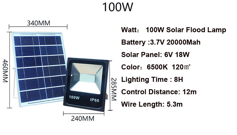 6PCS 10W 20W 30W 50W solar powered Flood Lamp solar working lamp garden LED floodlight sensor remote control led spotlight