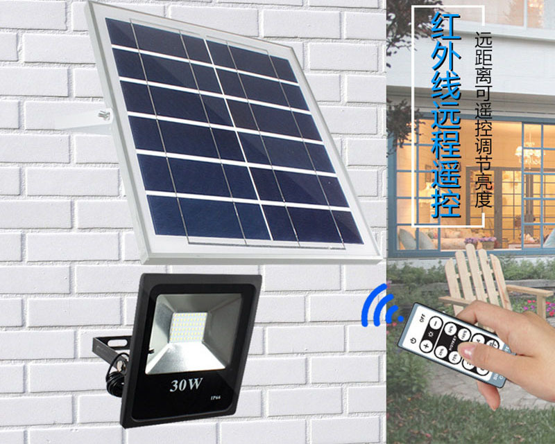 6PCS 10W 20W 30W 50W solar powered Flood Lamp solar working lamp garden LED floodlight sensor remote control led spotlight