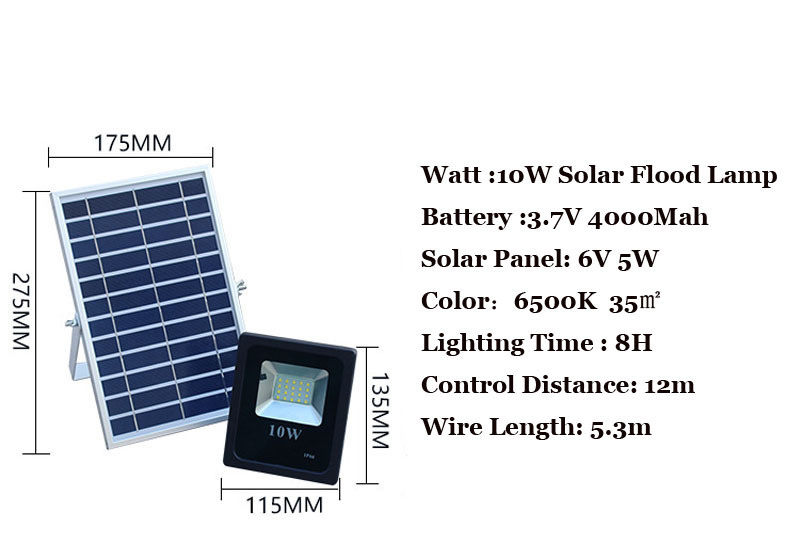 6PCS 10W 20W 30W 50W solar powered Flood Lamp solar working lamp garden LED floodlight sensor remote control led spotlight