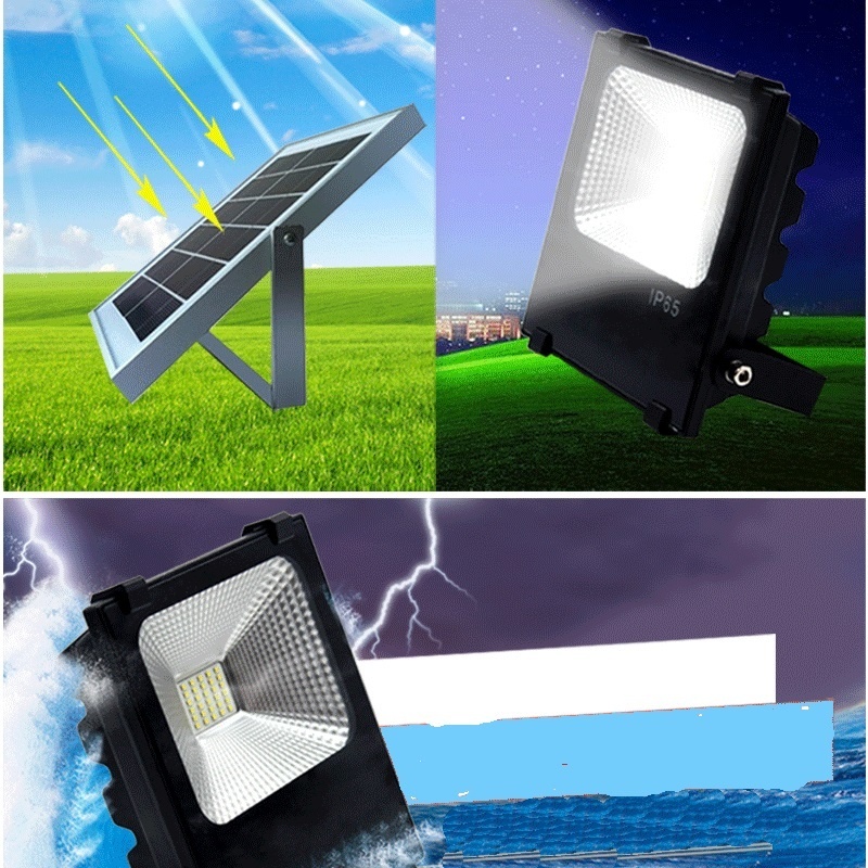 4PCS 30W/50W/100W Foco LED Exterior Solar Lamp Waterproof With Remote Control Flood Light Aluminum For Outdoor Garden Garage