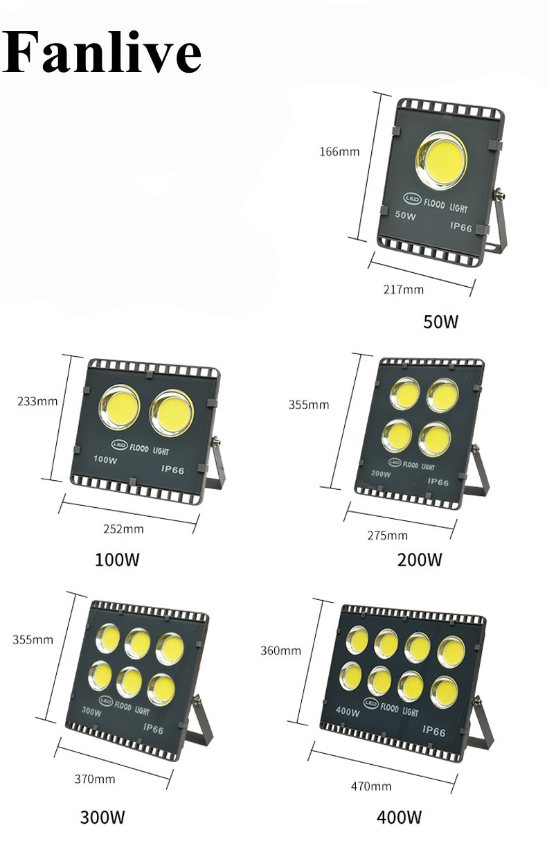 10pcs Ultrathin COB Floodlight 50W 100W 200W 300W 400W Outdoor Flood Light AC220V 110V Waterproof IP65 Professional Lighting