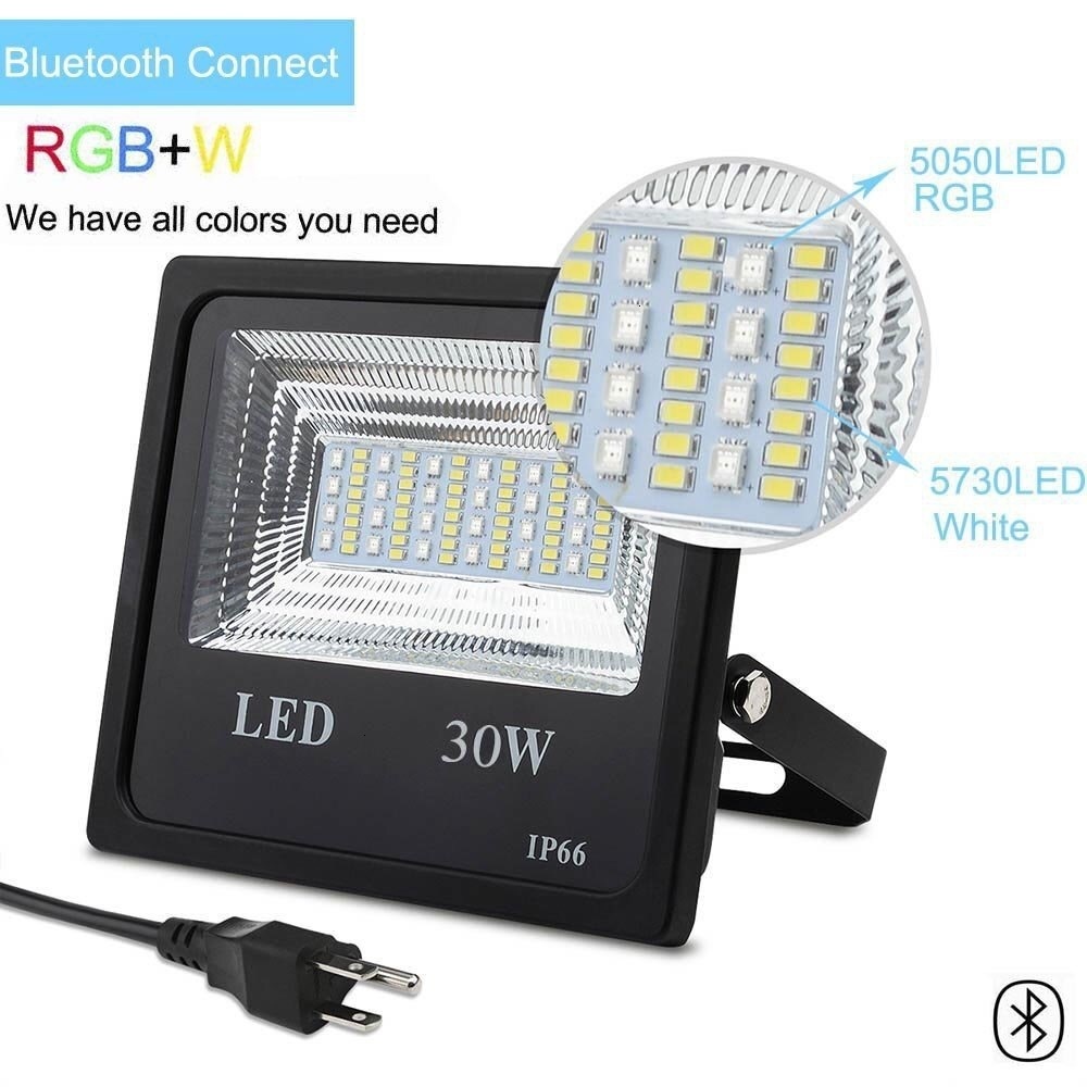 4pcs/lot LED Flood Light RGBW 30W 220V APP Remote Control Bluetooth Smart High-power Outdoor Advertisement Project Lamp