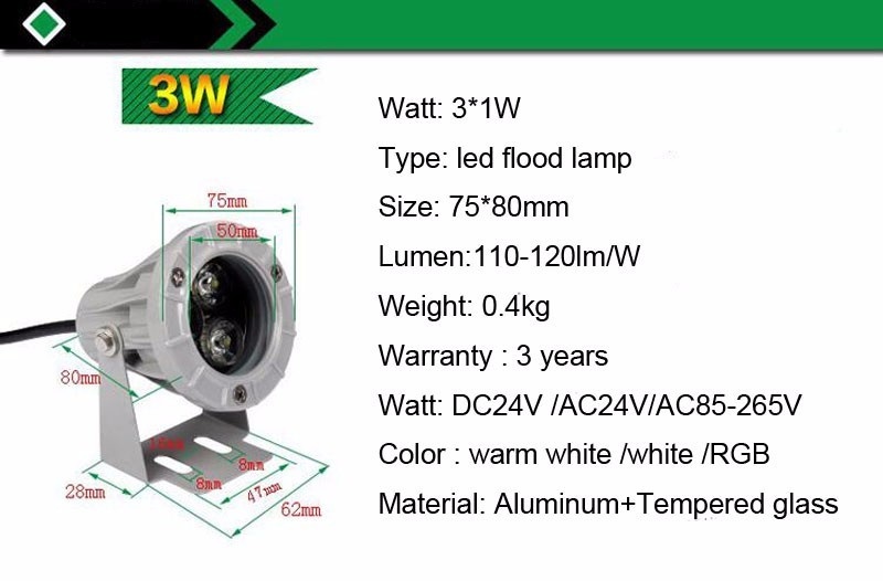 3pcs/lot 3W 5W 6W 9w12w18W Led Flood Light Round Exterior Spotlight IP65 LED Outdoor Light Reflector Spot Floodlight AC85-265V